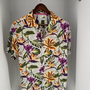 Tommy Bahama Men's Vibrant Floral Shirt - Orange, Purple, Green (NEVER WORN!)